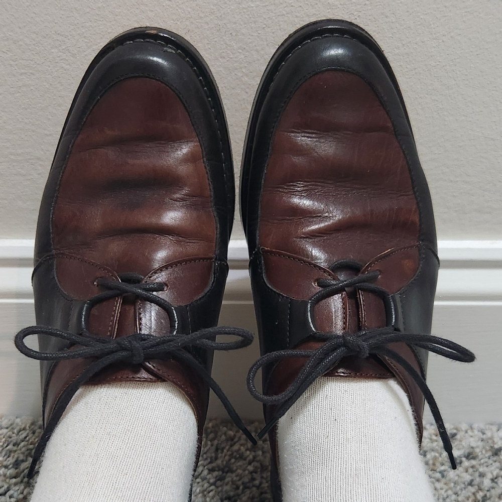 Joan and David Two Tone Oxford Lace Up Shoes Leather 40.5 9.5